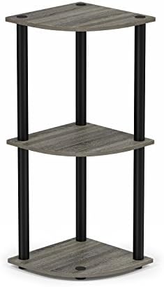 Furinno Turn-N-Tube Toolless Assembly 3-Tier Storage Shelves, French Oak