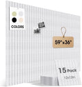 Large Cork Board for Walls 59" x 36",15 Pack 12"X12"Felt Bulletin Board Tiles with 120 Adhesive Tabs,Cork Board Alternative for Office Decor, Push Pin Board Wall Organizer-Light Gray