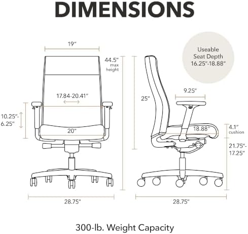 HON Ignition 2.0 Ergonomic Office Chair, Lumbar Support, Desk Chair, Indigo