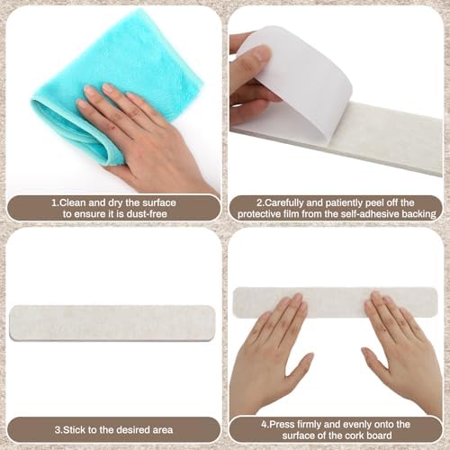 5 Pack Felt Bulletin Board Strips, 13x2 Inch Pin Board, Cork Boards