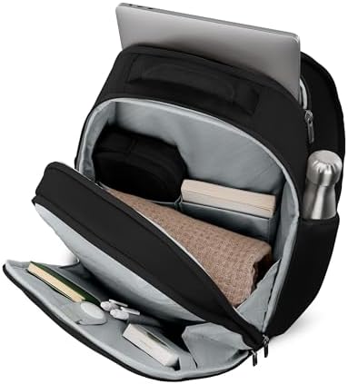 Samsonite Paralux Everyday Backpack - Laptop & Tablet Backpack with 5 Compartments, Removable TecKit™ Pouch, Microsuede Trim, Water Bottle Pockets - Work, Commute & Travel Bag - Black