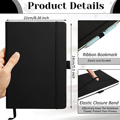 Laumoi 14 Pack Hardcover Lined Journal Notebooks Bulk,Black,A5