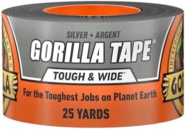 GORILLA Tough & Wide Heavy Duty Duct Tape, Silver, 2.88" x 25 yd, 1-Pack