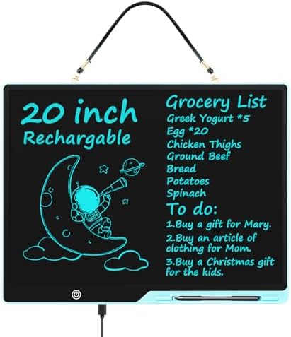 [Rechargeable] 20 Inch LCD Writing Tablet for Kids, Extra-Large Drawing Tablet for Adults, Educational & Learning Toys for Boys Girls Ages 8-12 Years Old, Drawing Board for Kids Birthday Gift (Blue)