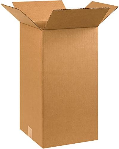 BOX USA 10 x 10 x 20 Corrugated Cardboard Boxes, Tall 10"L x 10"W x 20"H, Pack of 25 | Shipping, Packaging, Moving, Storage Box for Home or Business, Strong Wholesale Bulk Boxes