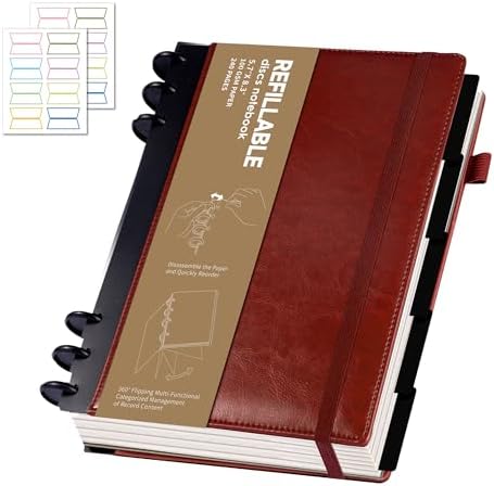 Yoment Refillable Journal Notebooks for Work, Journal for Women Men,Red