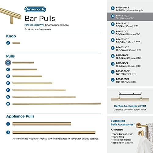 Amerock 3" Bar Pulls Champagne Bronze Drawer Pull