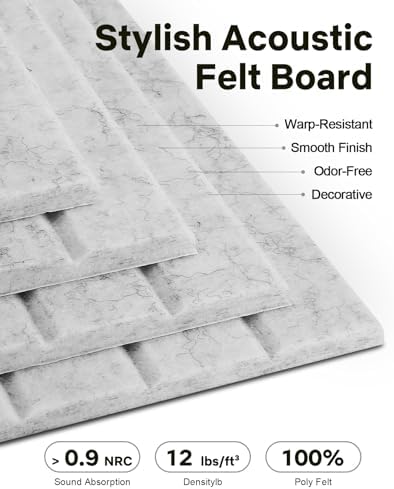 48" x 36" Large Cork Bulletin Board Tiles, Peel and Stick Felt Wall Panels for Vision, Message Center, Picture and Prayer Board for Office, Dorm, Room and Desk Decor(Gray)