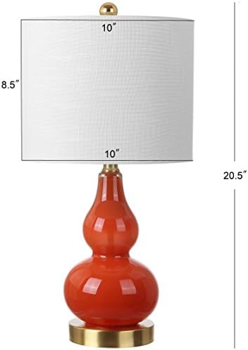 JONATHAN Y Anya Gourd Glass Table Lamp 20.5", Sunset Orange