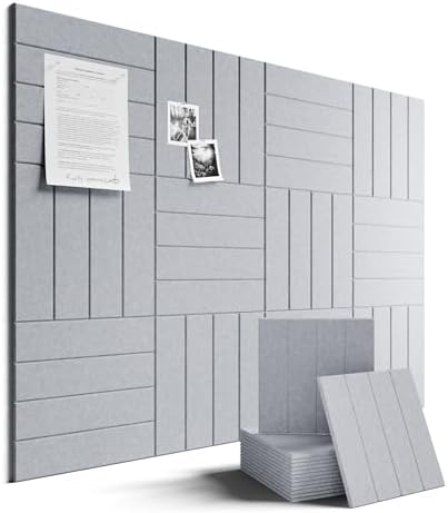 Fluxynara Felt Bulletin Board & Cork Board Alternative, Soft Gray