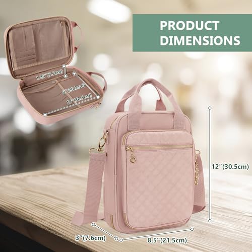 Teamoy Journal Supplies Storage Case, Planner Bag with Pen Slots, Pink