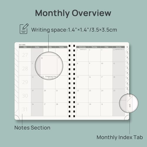 POPRUN 2026-2027 Weekly Planner 6.25" x 8.5" Weekly and Monthly Planner