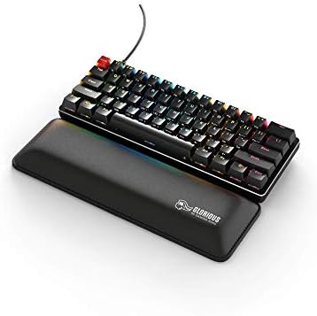 Glorious Wrist Pad/Rest - Compact - Black - Mechanical Keyboards, Stitched Edges, Ergonomic | 12x4 inches | 25mm/1in Thick (GWR-75) Compact (Black)