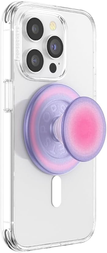 PopSockets Phone Grip for MagSafe, Magnetic Holder- Aura | Removable, For Kindle / Android / iPhone, With Magnet, Purple, Aura, Phone, Women