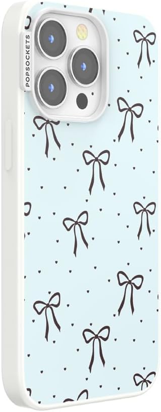 PopSockets iPhone 13 Pro Phone Case with MagSafe- Tiny Bows | Magnetic, Wireless Charging, Camera & Drop Protection, Bow, Phone, Women