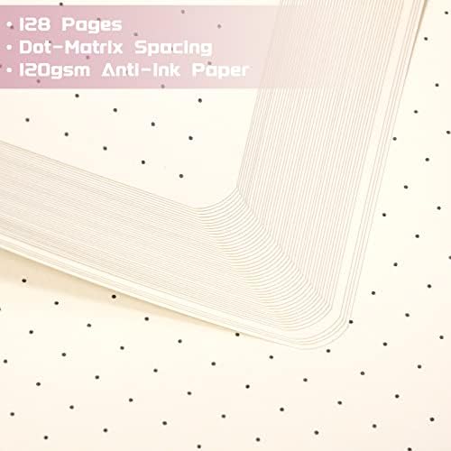Dotted Journal/Notebook - Dot Grid Hard Cover Notebook, 5.3'' x 8.26''