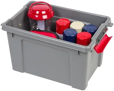 IRIS USA 6-Pack 5 Gal Heavy Duty Lockable Storage Totes with lids, Gray