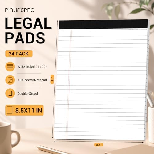 24 Pack Legal Pads 8.5 x 11 Note Pads 8.5 x 11 Inch Notepad Writing Pads