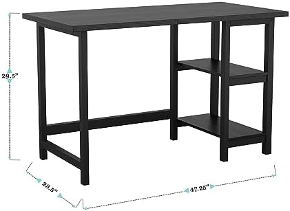 Martha Stewart Beckett Home Office Trestle Desk with Shelves, Black