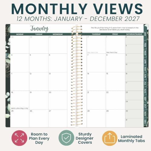 bloom daily planners 2027 Pocket Planner (January 2027 - December 2027) - 4” x 6” MINI Weekly Monthly Agenda Organizer & Calendar Year Book - Green Eucalyptus