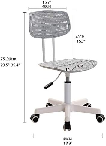 Chair Plastic Chair Computer Chair Home Office Chair Staff Chair Conference Chair Lifting Swivel Chair Back Stool Chairs (Color : Red) (Grey)