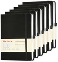 Heture Hardcover Notebooks, 6 Packs A5 Lined Journals Notebook for Writing 160 Pages, 8.2 x 5.5 inch, Classic Ruled Notebooks for College/Work/Travel (Black, 6 Pack)