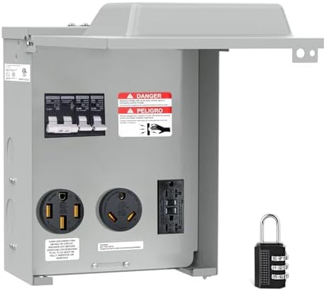 Nilight 20 30 50 Amp RV Power Outlet Box with Breaker 125/250V ETL Listed