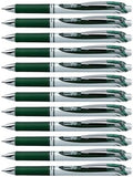 Pentel EnerGel RTX Retractable Liquid Gel Ink Pen, (0.7mm) Medium line, Forest Green Ink, Box of 12 Pens (BL77-D3)