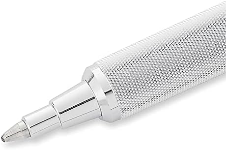 rOtring Rapid Pro Retractable Ballpoint Technical Drawing Pen, Medium Point, Blue Ink, Silver Full-Metal Body
