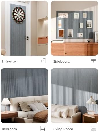 Bumusty 48"x 36" Large Felt Bulletin Board Tiles, Blue Gray