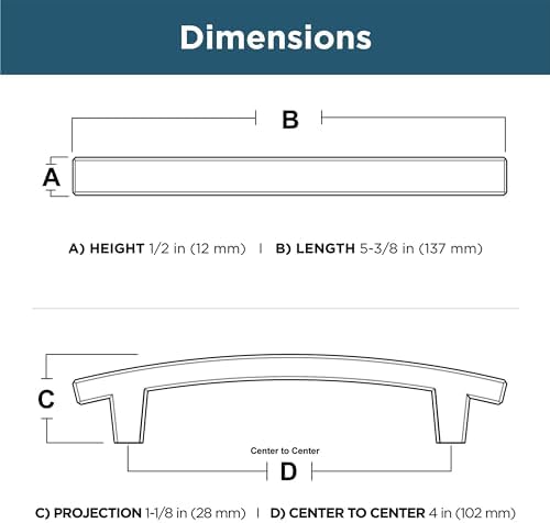 Franklin Brass (5-Pack) – Deep Bronze Cabinet Handles, 4 Inch Hole Center, Pulls for Drawers, Kitchen Cabinet Door, Dressers | Pierce