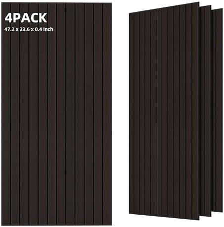 TO-TH Sound Proofing Wall Panels Decorative Acoustic Panel 4 Pack, Ebony