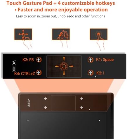 VEIKK A30 V3 Drawing Tablet, 10x6,16384 Levels Pressure Battery Free Pen