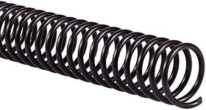GBC Binding Spines/Spirals/Coils, 18mm, 140 Sheet Capacity, 4:1 Pitch, Color Coil, Black, 100 Pack (9665080)