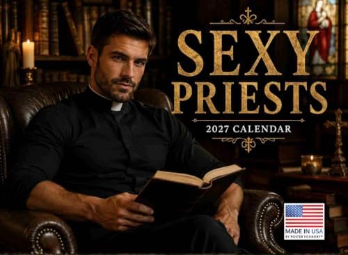 Hot Priest Calendar 2027 Monthly Wall Calender 12 Month
