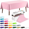 CXPSINC 54 Inch X 100 Feet Plastic Table Cover Roll Disposable Tablecloth with Slide Cutter for All Type/Shape Tables | Party, Banquet, Birthdays, Weddings(Pink, 100 Feet)