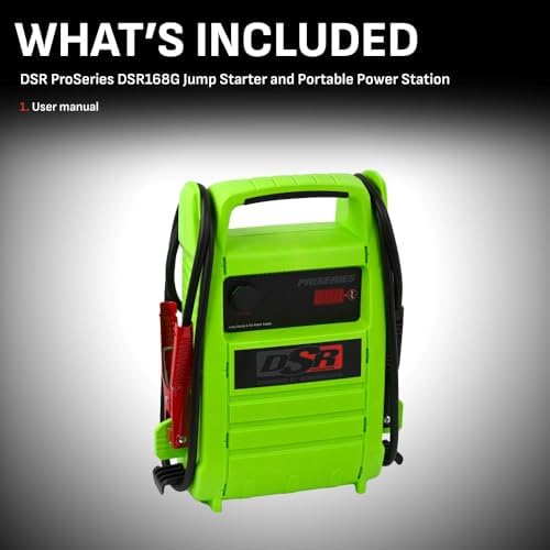 Schumacher Electric DSR Pro Series Portable Jump Starter & Power Station - 12V Jump Box for Car, SUV & RV Batteries - 2000 Peak Amps & 325 Cold Cranking Amps - 12V DC Power Outlet - DSR168G