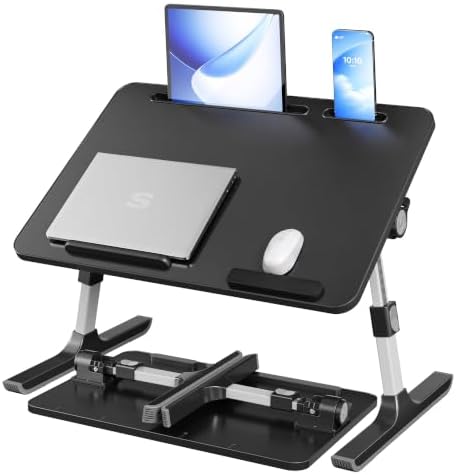 SONGMICS Laptop Bed Desk, Adjustable Lap Desk for Bed with 8 Heights