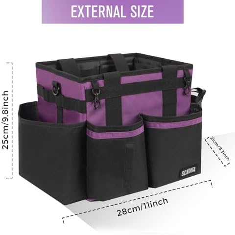 SCAVATA Compact Wearable Cleaning Caddy with Handle & Shoulder Straps