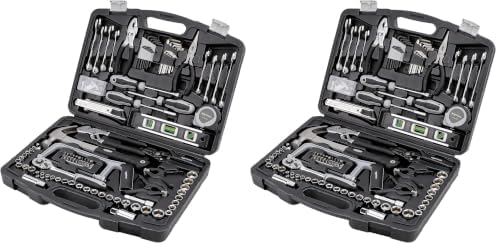Amazon Basics General Household Hand Tool Set with Storage Case, Portable Tool Kit for Home Maintenance and Everyday Repairs, 173-Piece (Pack of 2)