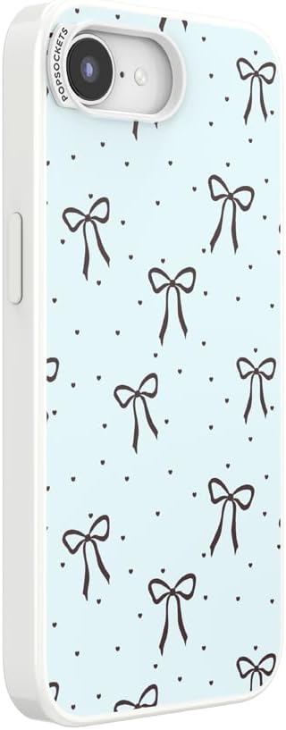 PopSockets iPhone 16/17E Phone Case with MagSafe- Tiny Bows | Magnetic, Wireless Charging, Camera & Drop Protection, Bow, Phone, Women