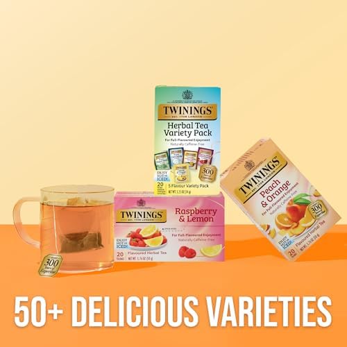 Twinings Herbal Tea Variety Pack, 20 Count (Pack of 6), Formerly Assorted Herbal, Includes 5 Flavours, Naturally Caffeine-Free, Enjoy Hot or Iced, 120 Teabags