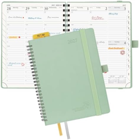 POPRUN 2027 Planner, 6.5'' x 8.5'', Weekly and Monthly Daily Calendar Book