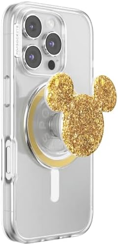 PopSockets Phone Grip for MagSafe, Magnetic Holder- Earridescent Ears | Removable, For Kindle / Android / iPhone, With Magnet, Disney, Mickey Mouse, Minnie, Gold