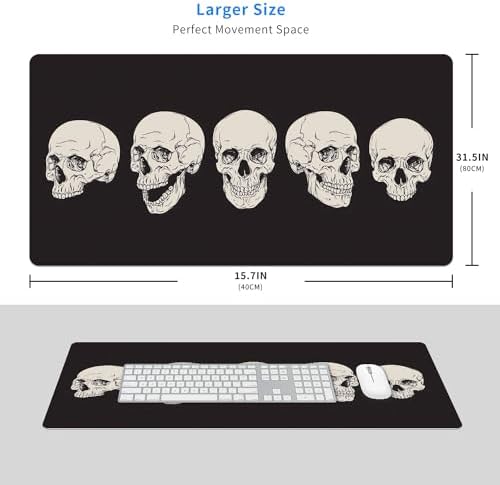 Halloween Skull Skeletong Desk Mat Large Gaming Mouse Pad Cozy