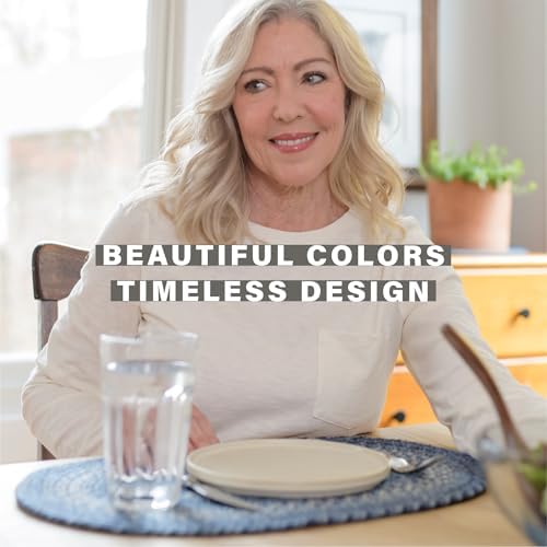 Homespice Denim Braided Placemats Ideal as Table Mats, Oval 13x19 Set of 4