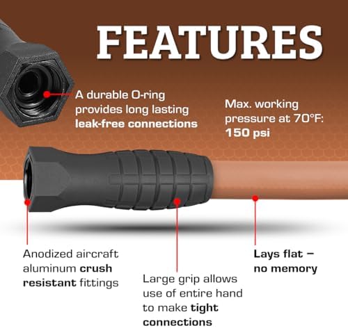 Flexzilla Colors SwivelGrip Garden Hose 5/8 in. x 50 ft., Lightweight All-Weather Water Hose, Durable and Flexible, Leak-Free Connections, Red Clay