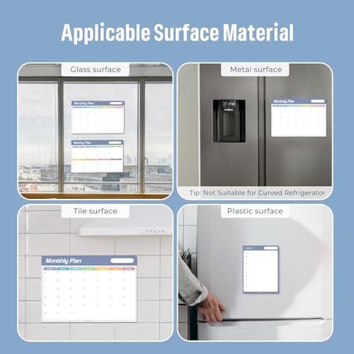 loukin Static Cling Dry Erase Memo 6 Pack, Reusable Whiteboard Sticker