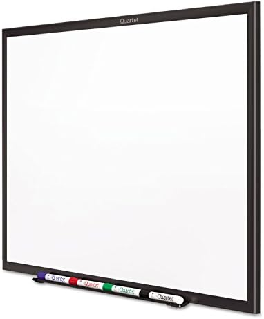 Quartet Dry Erase White Board 48"W x 36"H Non-Magnetic Whiteboard, Total Erase, Black Aluminum Frame (S535B)