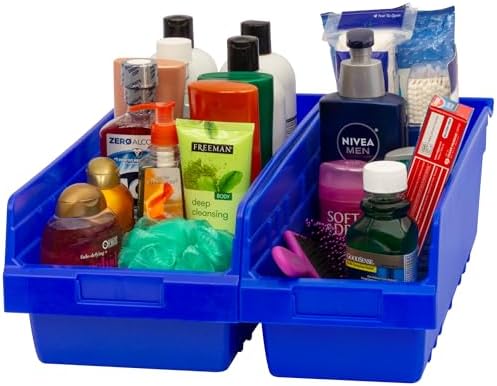 Akro-Mils 30088 Plastic Nesting ShelfMax Storage Bin Box, 18x8x6-Inch, Blue (8-Pack)